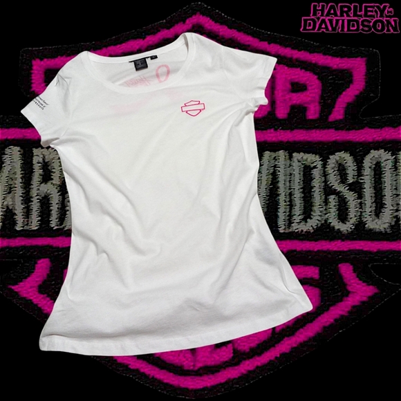 Harley-Davidson Women's L SS Tee | Breast Cancer Awareness "No One Rides Alone" - Picture 9 of 15